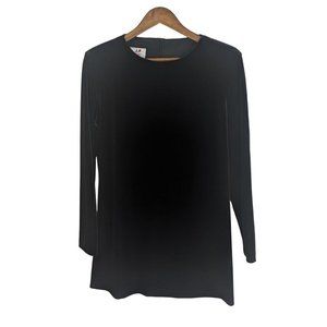 Caron Chicago Black Velvet Tunic Top Mod Minimalist Academia Style Sz 12 Vintage